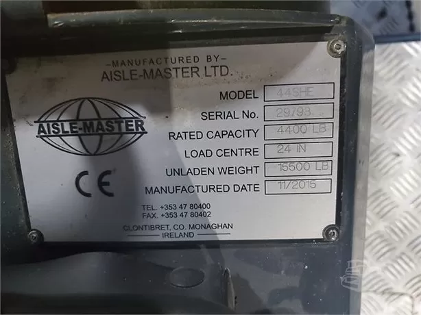 Aisle-Master forklift identification plate
