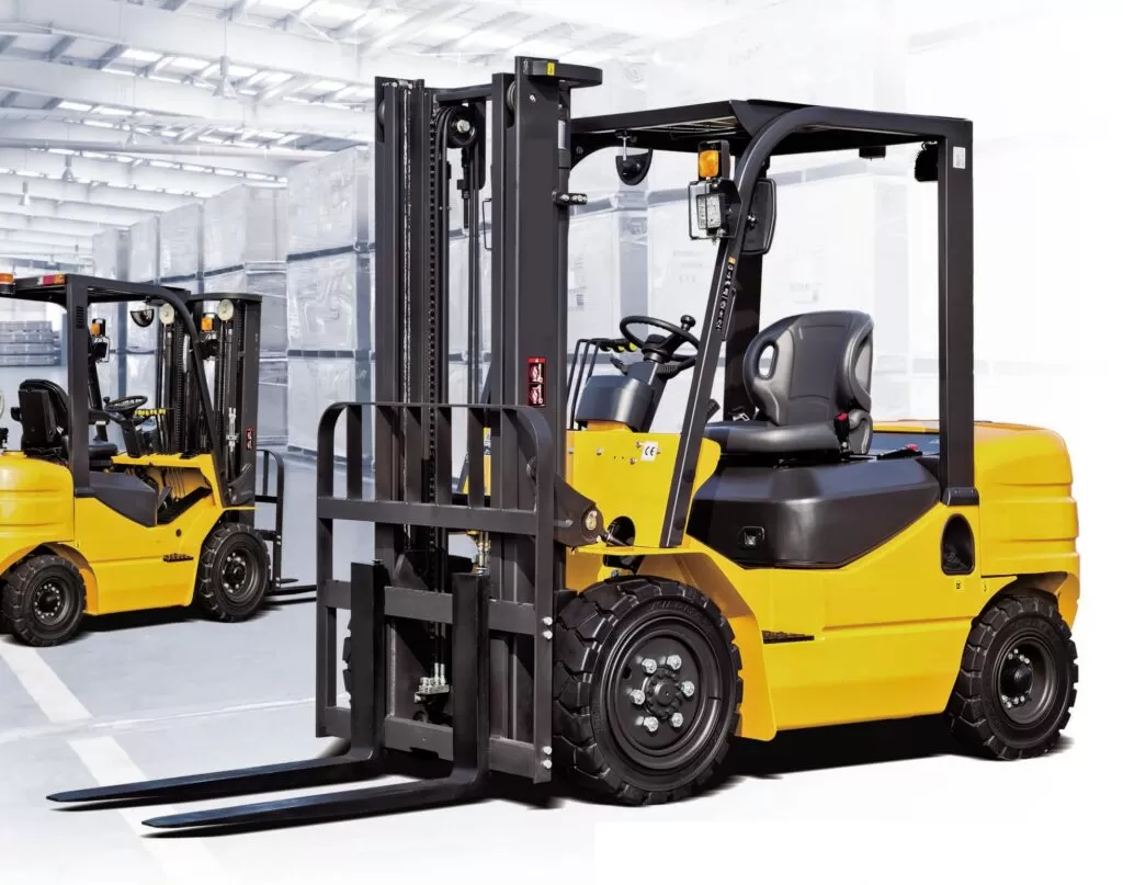 Diesel forklift in a UAE yard