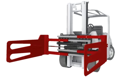 Forklift adjustable fork positioning attachment
